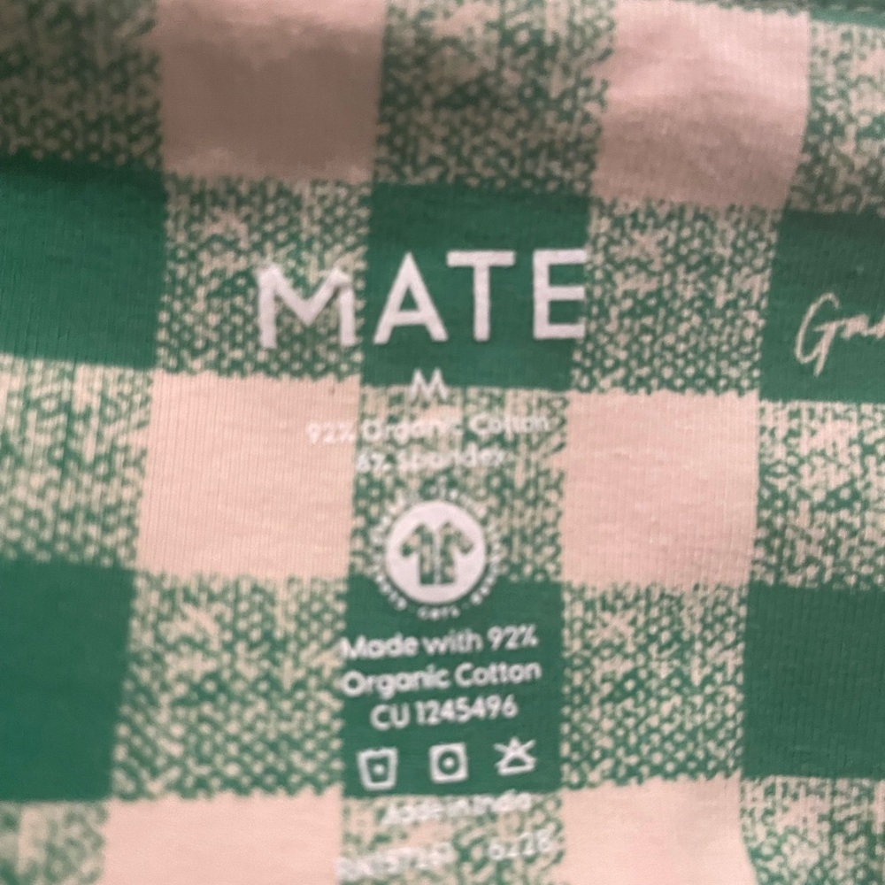 Lisa Say Gah x MATE the Label Green White Gingham L Sports Bra / M Shorts - Picture 5 of 5